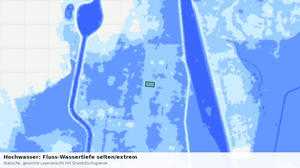 Statische Kartenansicht: Hochwasser: Fluss-Wassertiefe selten/extrem