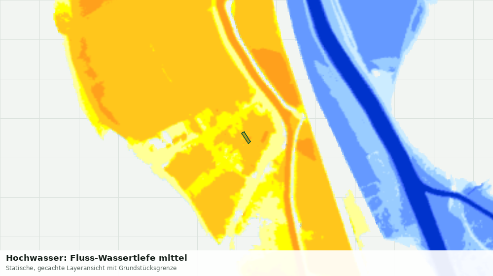 Statische Kartenansicht: Hochwasser: Fluss-Wassertiefe mittel