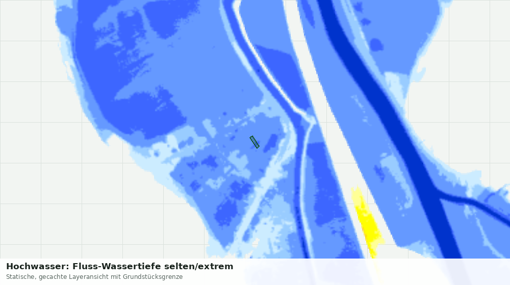 Statische Kartenansicht: Hochwasser: Fluss-Wassertiefe selten/extrem