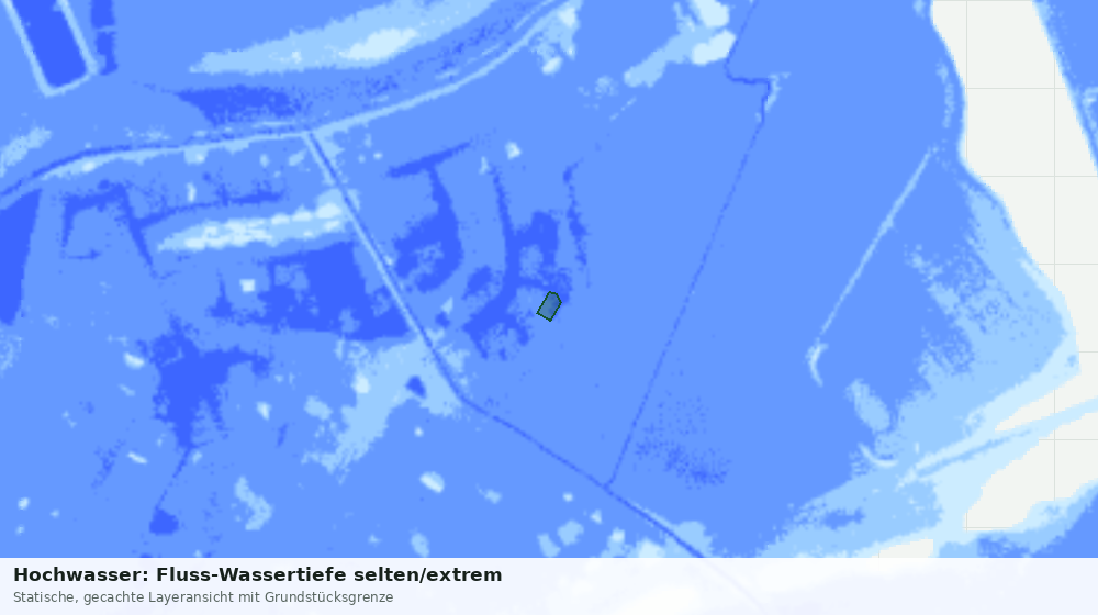 Statische Kartenansicht: Hochwasser: Fluss-Wassertiefe selten/extrem