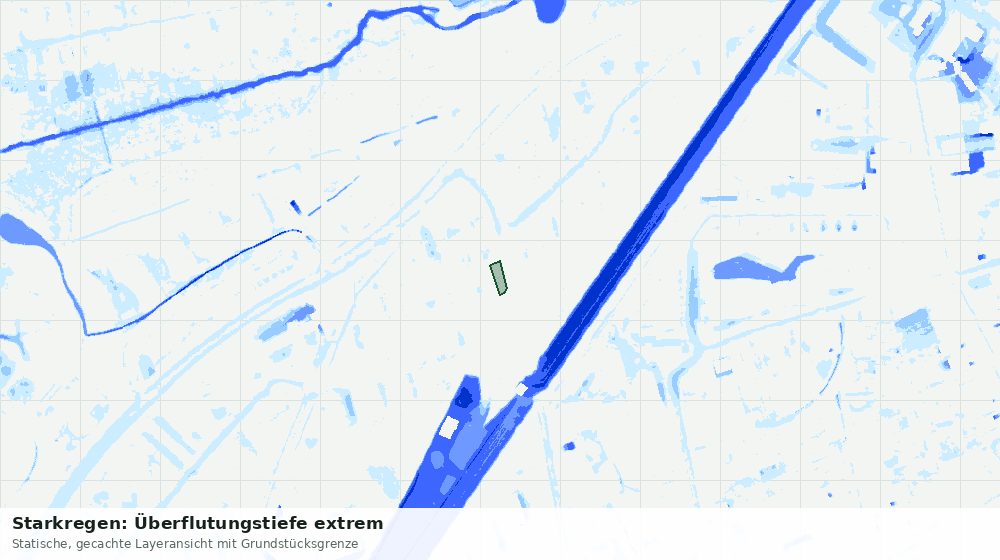 Statische Kartenansicht: Starkregen: Überflutungstiefe extrem