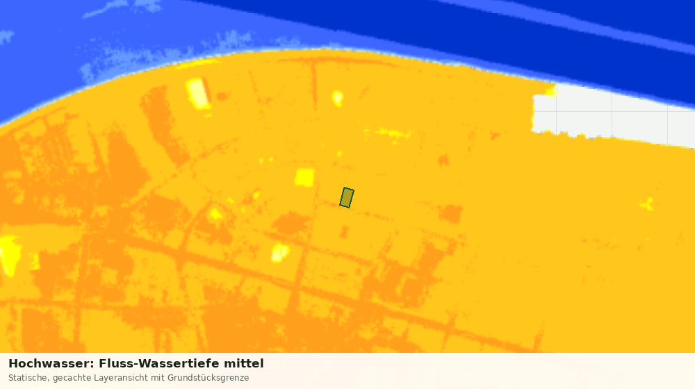 Statische Kartenansicht: Hochwasser: Fluss-Wassertiefe mittel