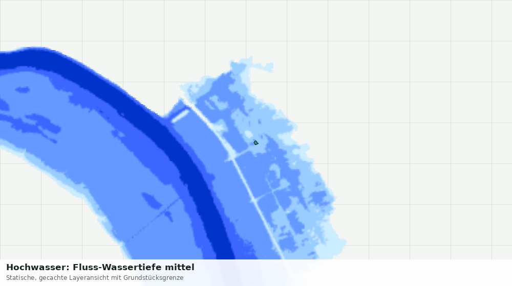 Statische Kartenansicht: Hochwasser: Fluss-Wassertiefe mittel