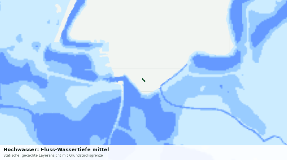 Statische Kartenansicht: Hochwasser: Fluss-Wassertiefe mittel