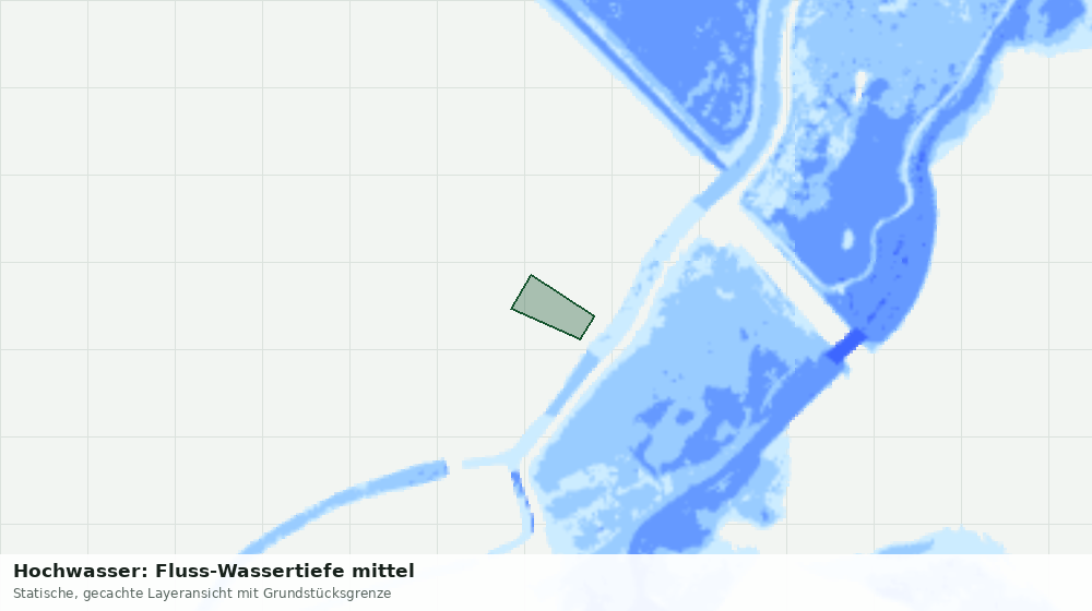 Statische Kartenansicht: Hochwasser: Fluss-Wassertiefe mittel
