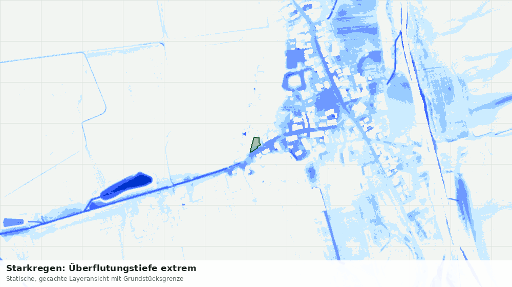 Statische Kartenansicht: Starkregen: Überflutungstiefe extrem