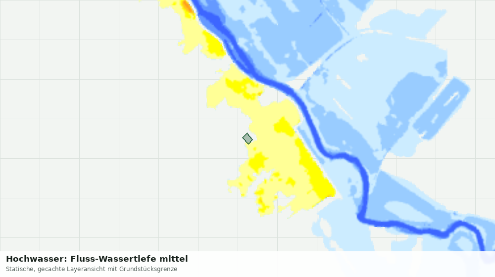 Statische Kartenansicht: Hochwasser: Fluss-Wassertiefe mittel
