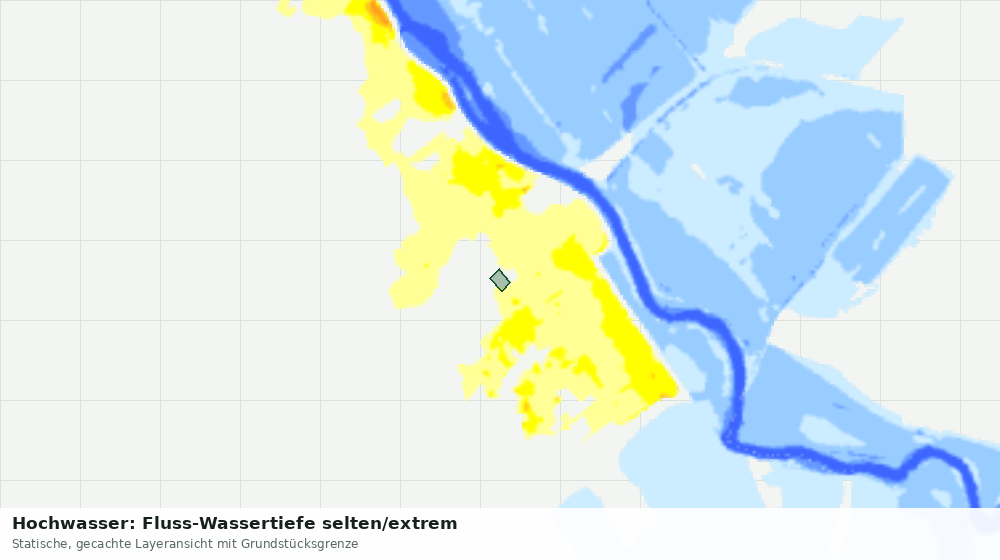 Statische Kartenansicht: Hochwasser: Fluss-Wassertiefe selten/extrem
