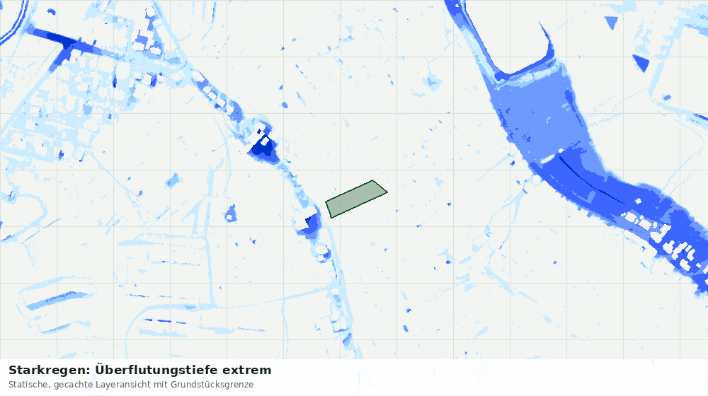 Statische Kartenansicht: Starkregen: Überflutungstiefe extrem
