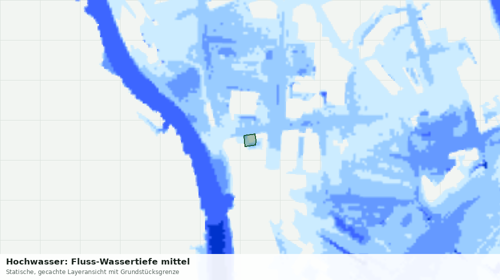 Statische Kartenansicht: Hochwasser: Fluss-Wassertiefe mittel