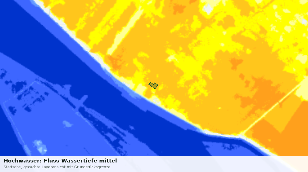 Statische Kartenansicht: Hochwasser: Fluss-Wassertiefe mittel