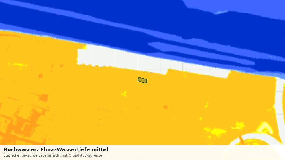 Statische Kartenansicht: Hochwasser: Fluss-Wassertiefe mittel