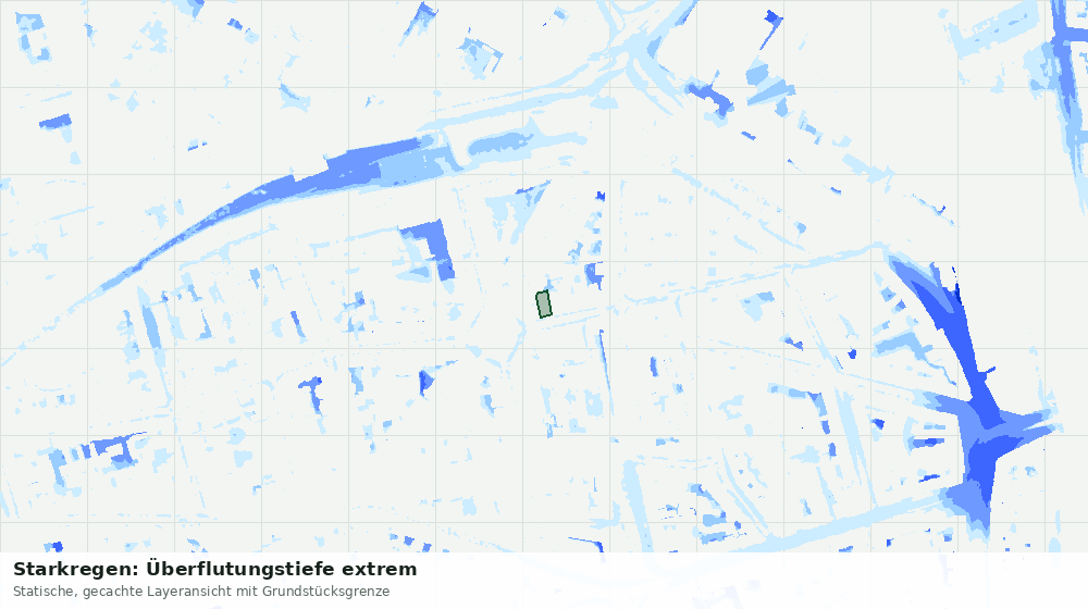 Statische Kartenansicht: Starkregen: Überflutungstiefe extrem