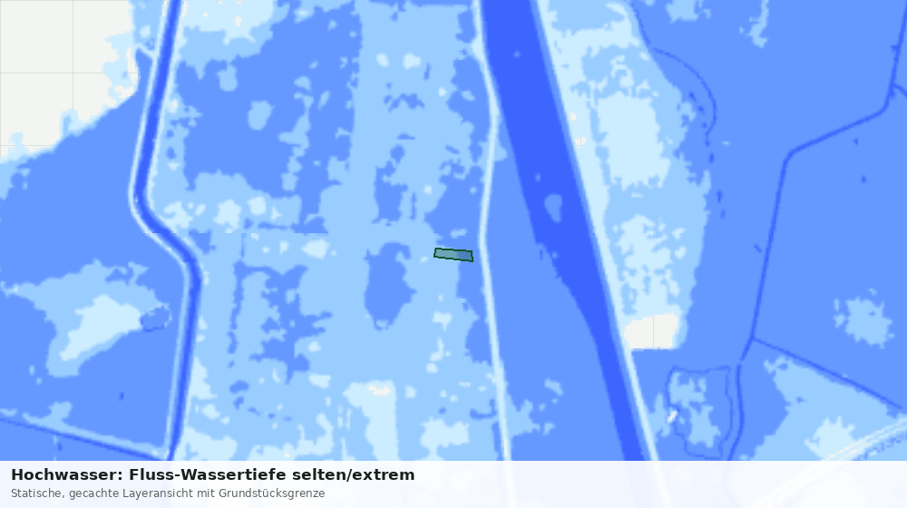 Statische Kartenansicht: Hochwasser: Fluss-Wassertiefe selten/extrem