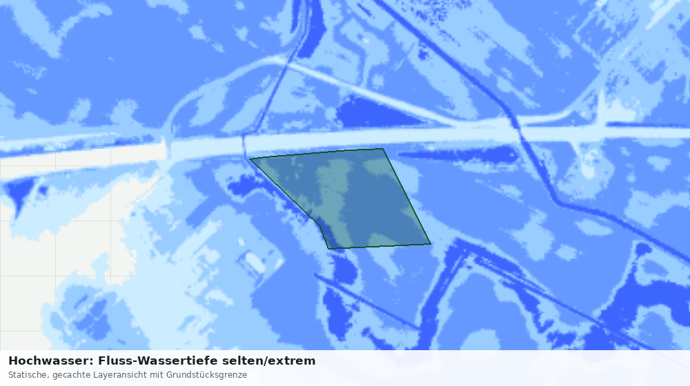 Statische Kartenansicht: Hochwasser: Fluss-Wassertiefe selten/extrem