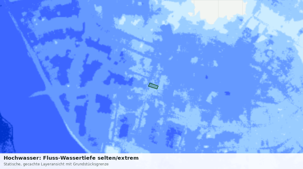 Statische Kartenansicht: Hochwasser: Fluss-Wassertiefe selten/extrem