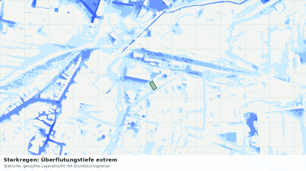 Statische Kartenansicht: Starkregen: Überflutungstiefe extrem