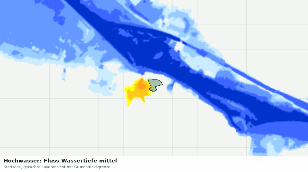 Statische Kartenansicht: Hochwasser: Fluss-Wassertiefe mittel