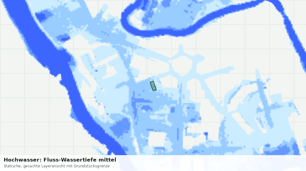 Statische Kartenansicht: Hochwasser: Fluss-Wassertiefe mittel