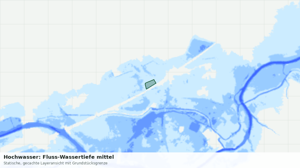 Statische Kartenansicht: Hochwasser: Fluss-Wassertiefe mittel