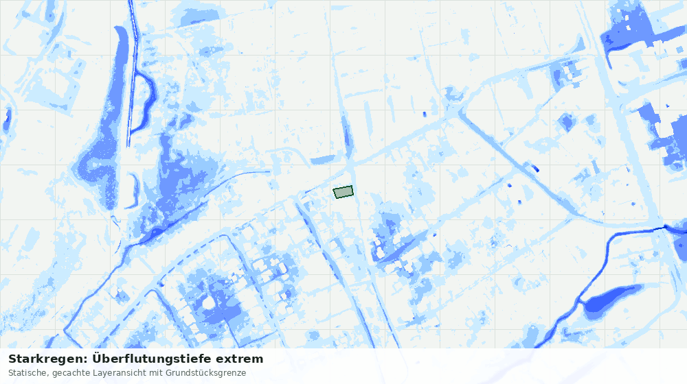 Statische Kartenansicht: Starkregen: Überflutungstiefe extrem