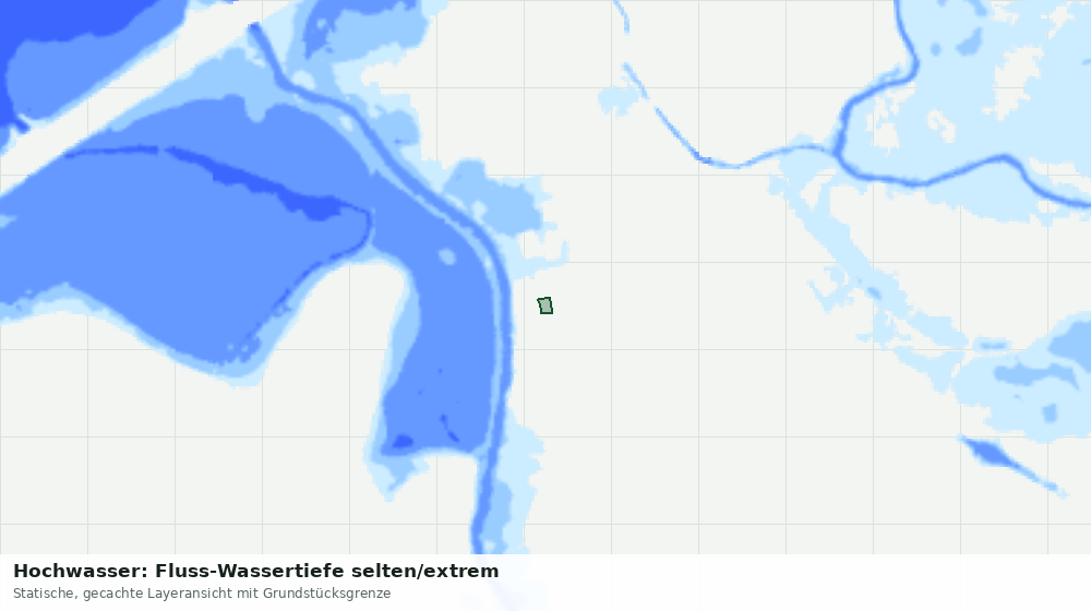 Statische Kartenansicht: Hochwasser: Fluss-Wassertiefe selten/extrem