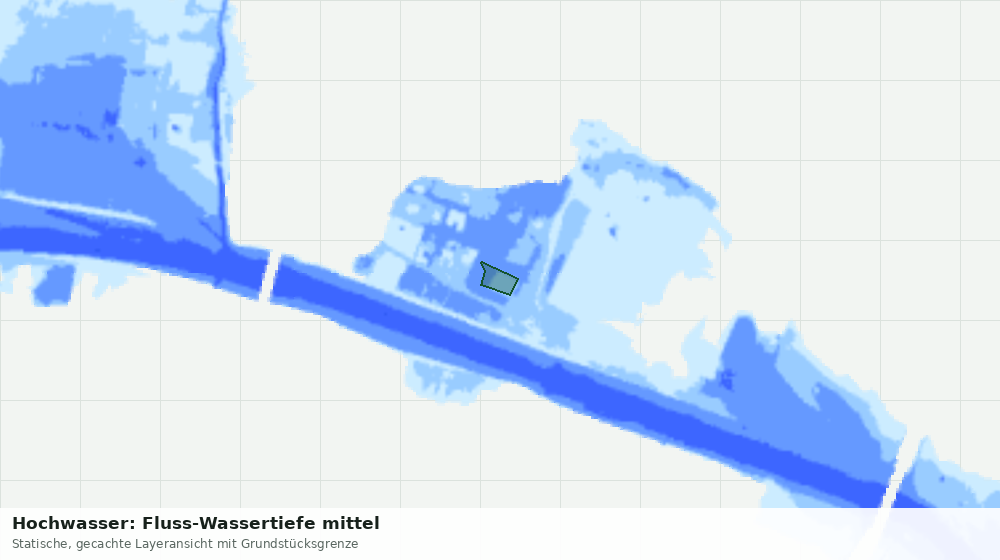 Statische Kartenansicht: Hochwasser: Fluss-Wassertiefe mittel
