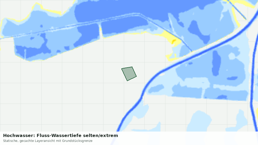 Statische Kartenansicht: Hochwasser: Fluss-Wassertiefe selten/extrem