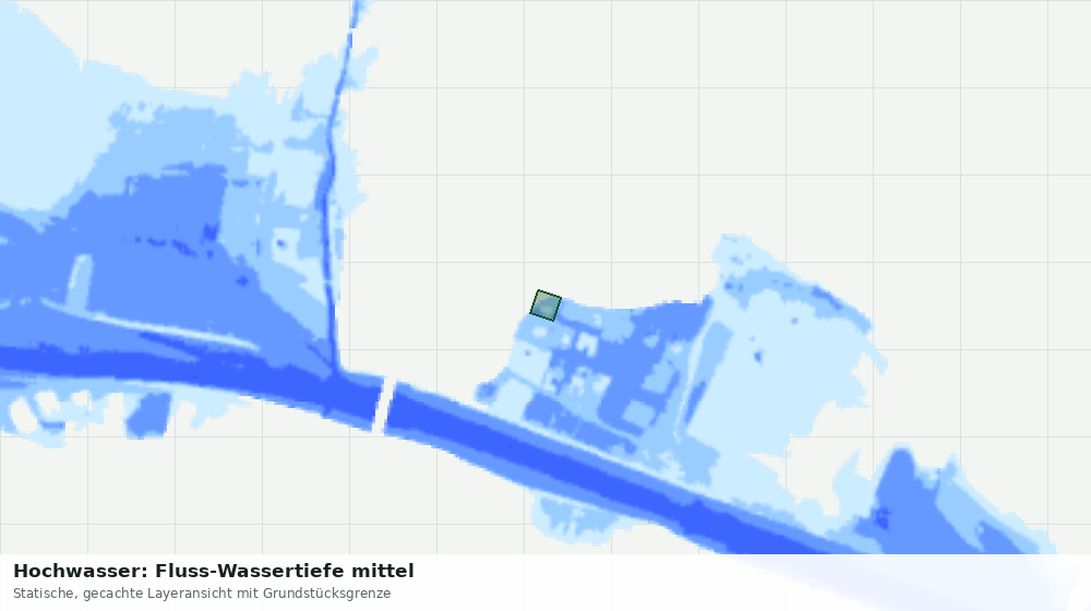 Statische Kartenansicht: Hochwasser: Fluss-Wassertiefe mittel