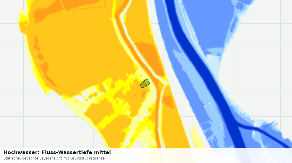 Statische Kartenansicht: Hochwasser: Fluss-Wassertiefe mittel