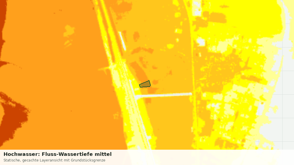 Statische Kartenansicht: Hochwasser: Fluss-Wassertiefe mittel