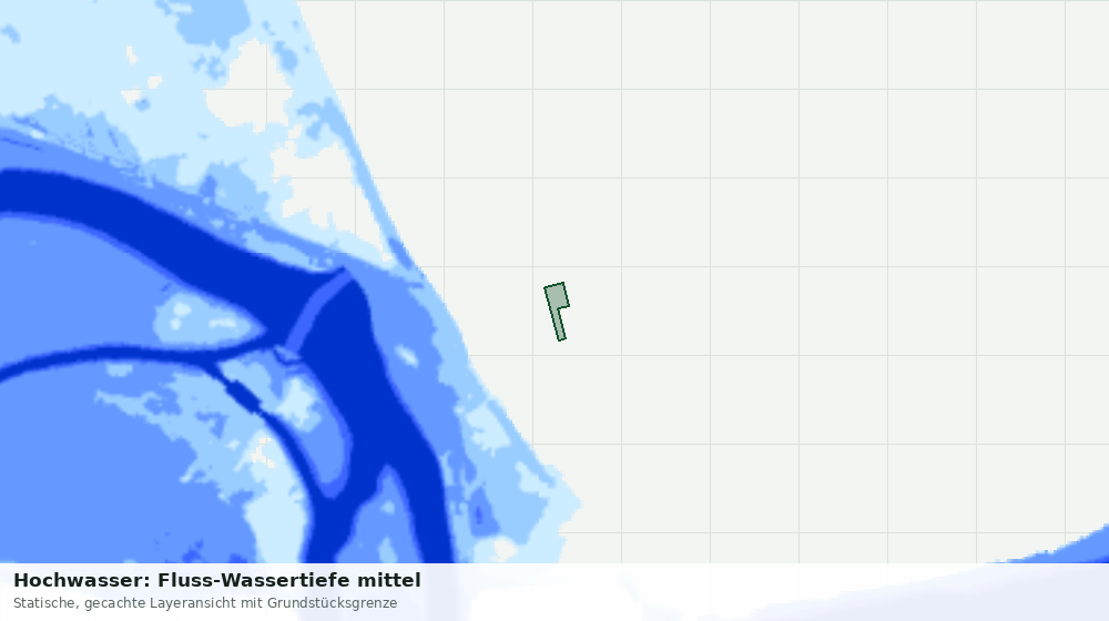 Statische Kartenansicht: Hochwasser: Fluss-Wassertiefe mittel