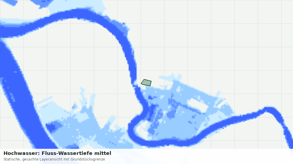 Statische Kartenansicht: Hochwasser: Fluss-Wassertiefe mittel