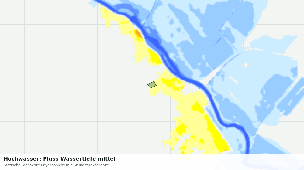 Statische Kartenansicht: Hochwasser: Fluss-Wassertiefe mittel