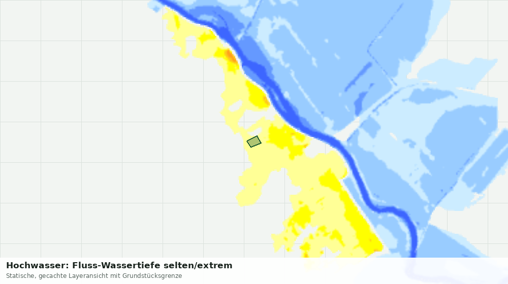 Statische Kartenansicht: Hochwasser: Fluss-Wassertiefe selten/extrem
