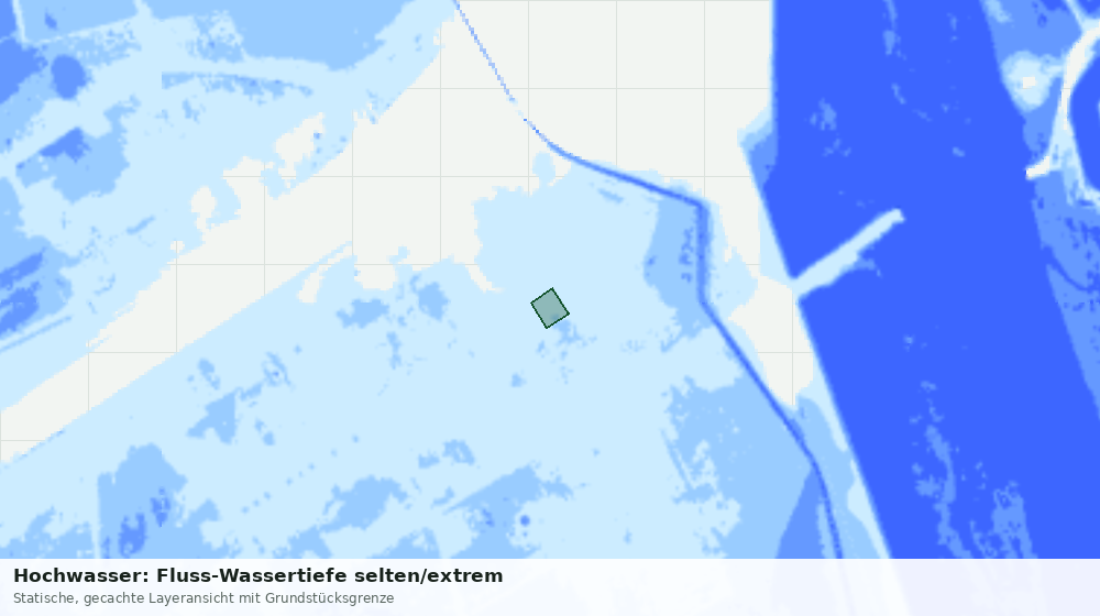 Statische Kartenansicht: Hochwasser: Fluss-Wassertiefe selten/extrem