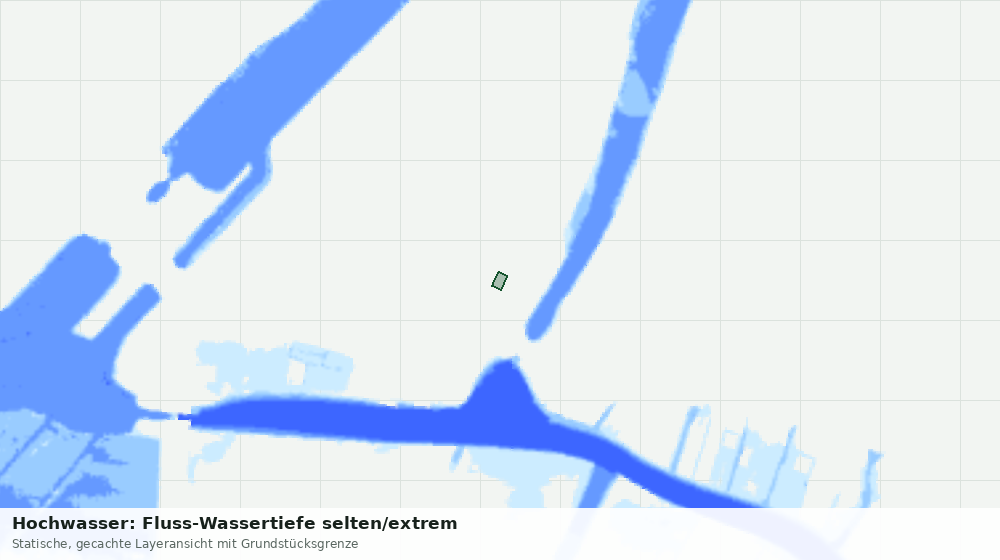 Statische Kartenansicht: Hochwasser: Fluss-Wassertiefe selten/extrem