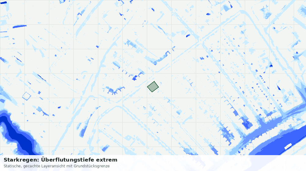 Statische Kartenansicht: Starkregen: Überflutungstiefe extrem