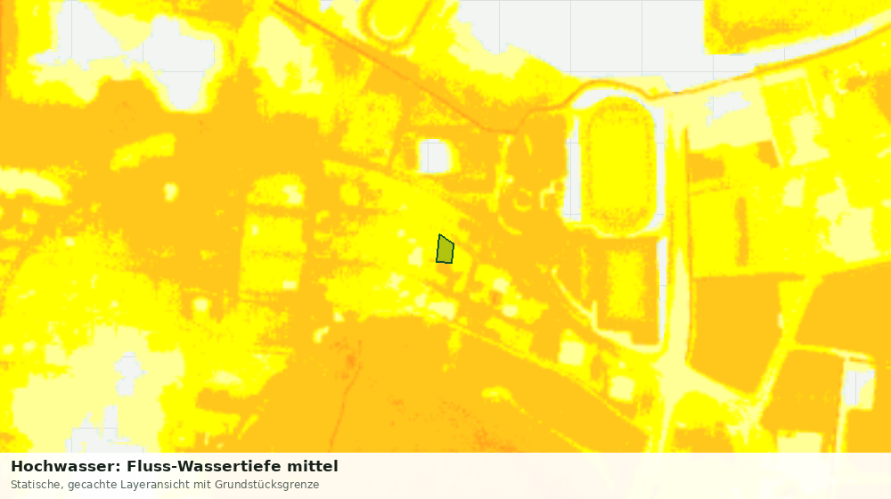 Statische Kartenansicht: Hochwasser: Fluss-Wassertiefe mittel