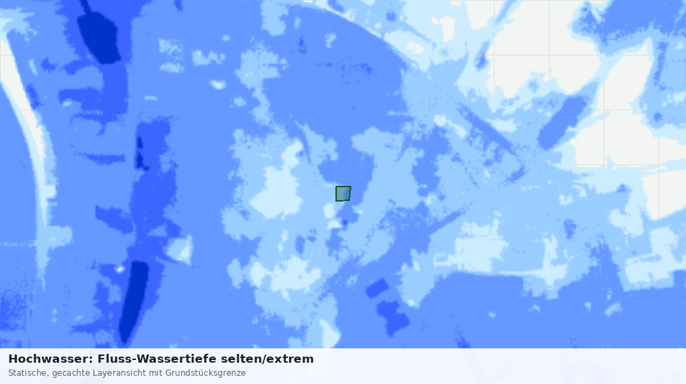 Statische Kartenansicht: Hochwasser: Fluss-Wassertiefe selten/extrem