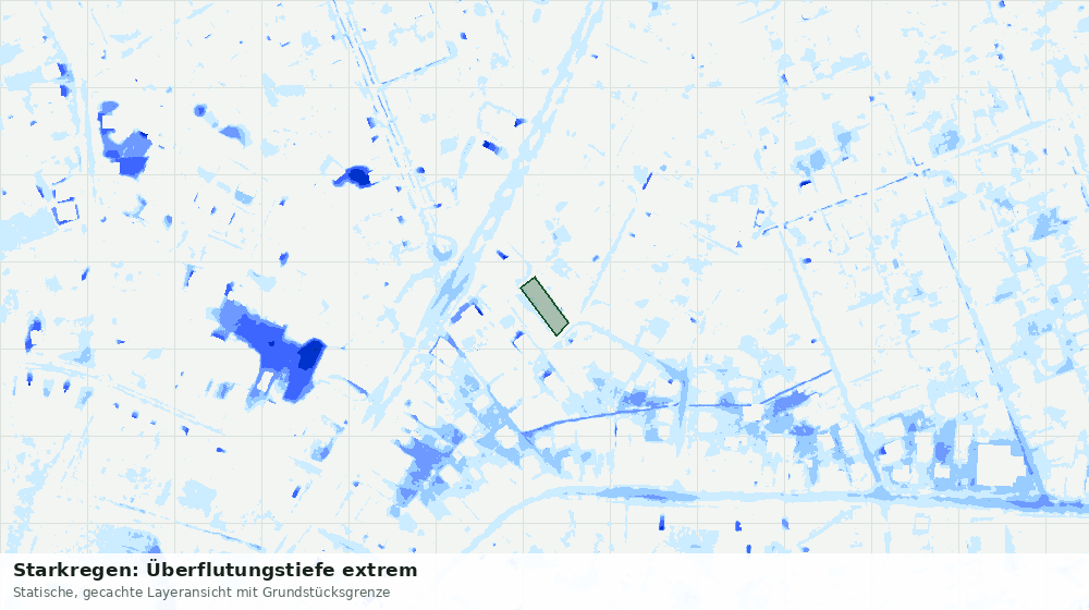 Statische Kartenansicht: Starkregen: Überflutungstiefe extrem