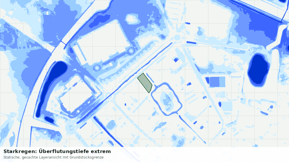 Statische Kartenansicht: Starkregen: Überflutungstiefe extrem