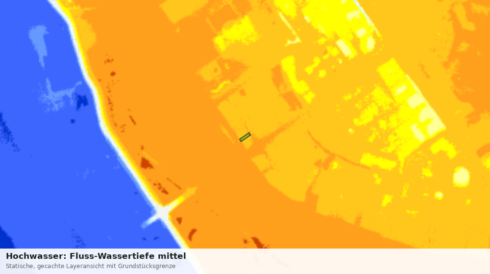Statische Kartenansicht: Hochwasser: Fluss-Wassertiefe mittel