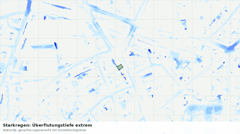 Statische Kartenansicht: Starkregen: Überflutungstiefe extrem