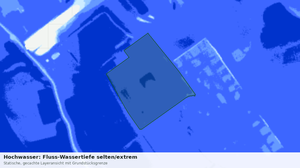 Statische Kartenansicht: Hochwasser: Fluss-Wassertiefe selten/extrem