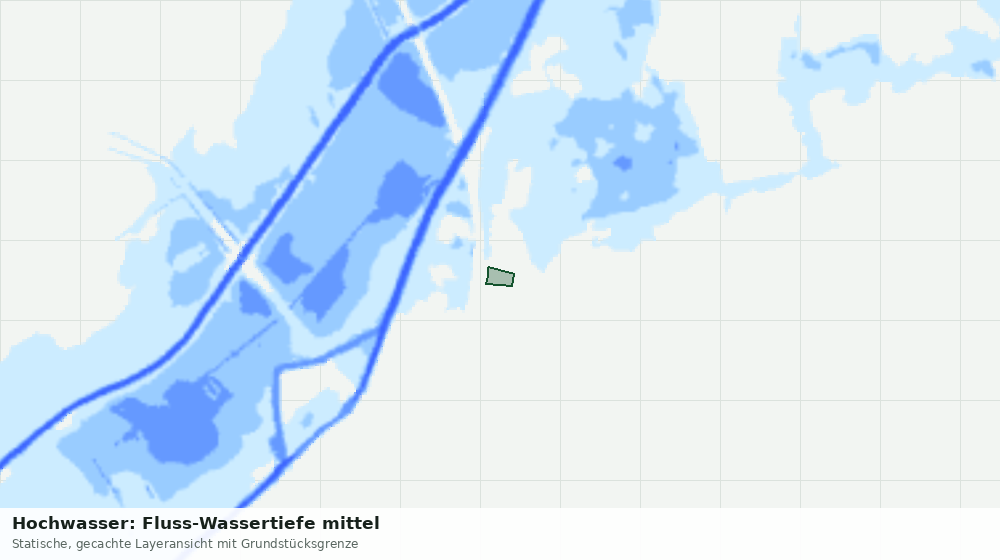 Statische Kartenansicht: Hochwasser: Fluss-Wassertiefe mittel