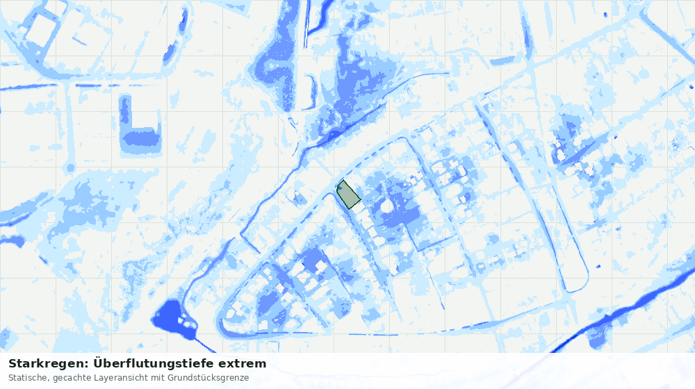Statische Kartenansicht: Starkregen: Überflutungstiefe extrem