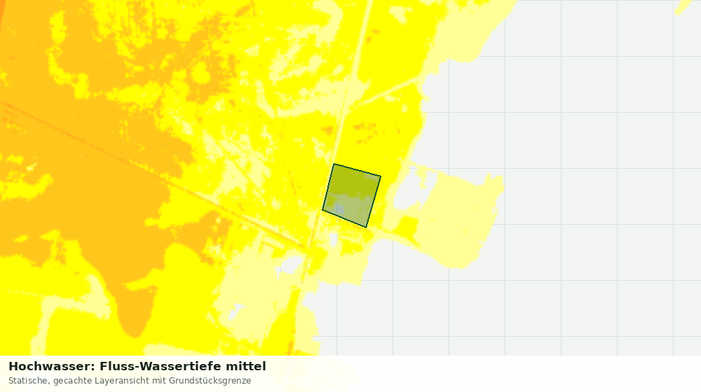 Statische Kartenansicht: Hochwasser: Fluss-Wassertiefe mittel
