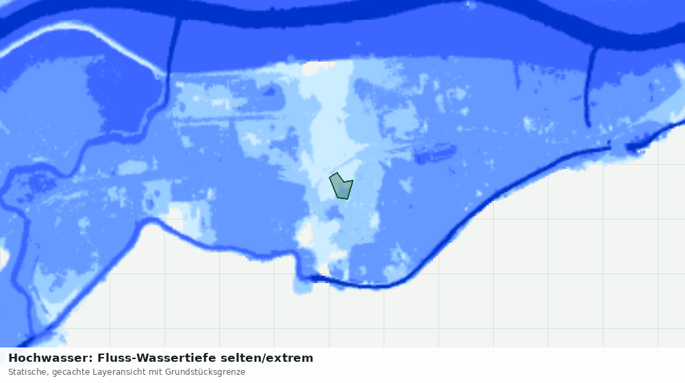 Statische Kartenansicht: Hochwasser: Fluss-Wassertiefe selten/extrem