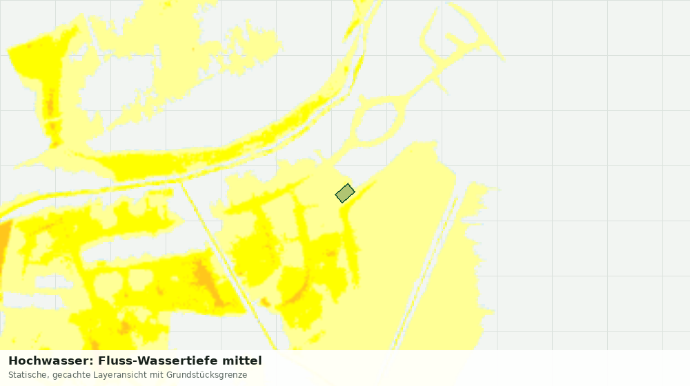 Statische Kartenansicht: Hochwasser: Fluss-Wassertiefe mittel